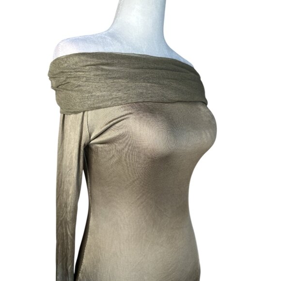 Christopher Esber Sonora Veiled Long Sleeve Top in Linseed 4 New Womens Blouse - Picture 10 of 17